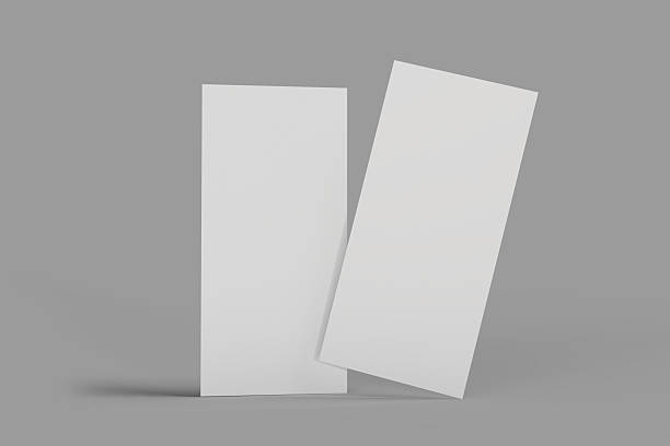 istock Realistic Dl Flyer Blank Mockup template isolated on background. Empty 3d landscape paper template for flyer, wedding invitation, postcard, gift card, note cards, voucher, greeting card, brochure 2211729819