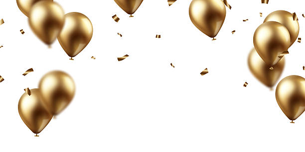 istock Banner template, vector background, beautiful design, golden watercolor 3d balloons illustration 2211733139