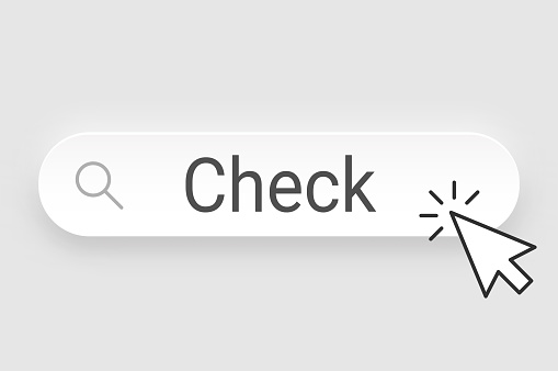 Search Check Check Search Bar With Cursor On Blank Background Stock Illustration ...