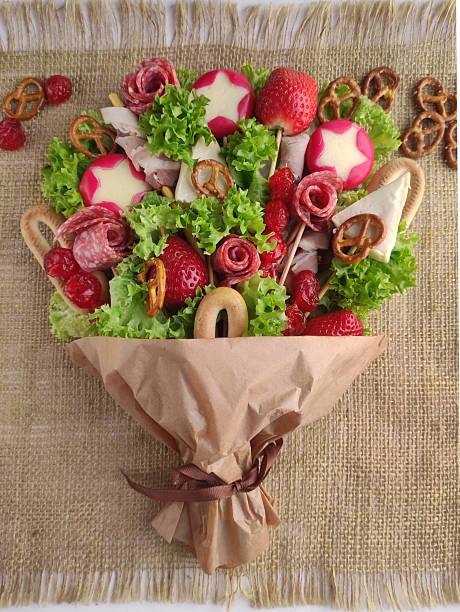 Edible Elegance.Charcuterie Bouquet. Floral Feast Board