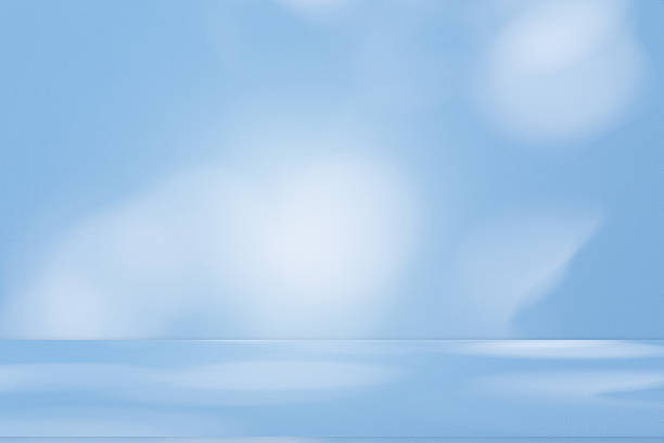 istock Studio style background wall decoration presentation uses white and blue tones. with shadows cast from a nearby window, concept creating a decorative 2211742314