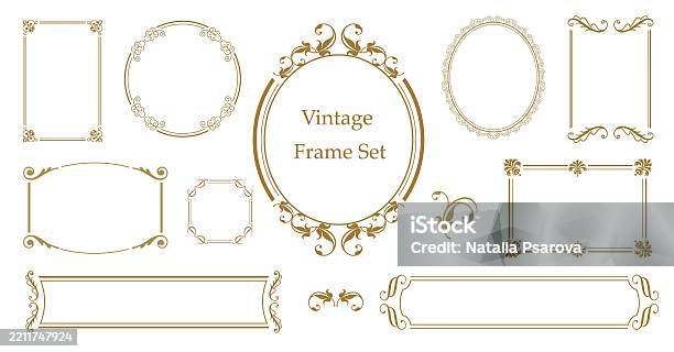 Conjunctions Border Design Decorative Flourish Border Corner And Frame Collection For Invitation ...