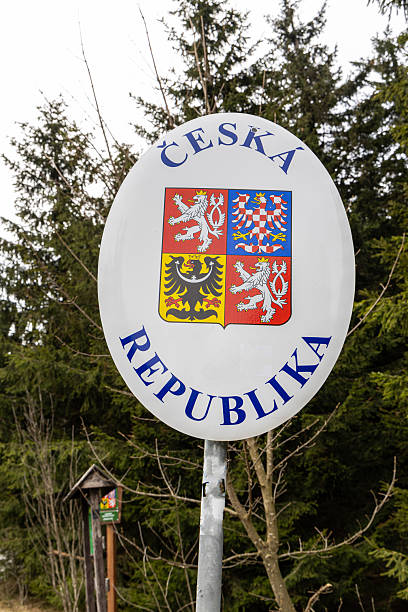 istock Border between Czech Republic, a border post in the eastern Sudetes near Mount Orlica 2211749872
