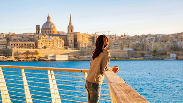 istock Beautiful sunset view over Valletta Malta skyline from colorful balcony with a vantage point 2211756774