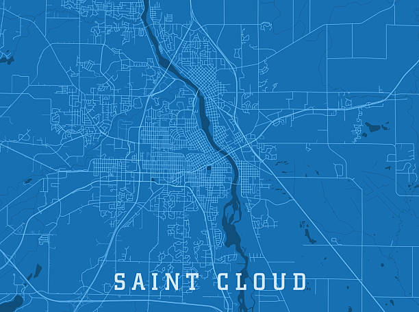 Saint Cloud Mn City Vector Road Map Blue Horizontal Stock Saint Cloud Mn City Vector Road Map Blue Horizontal 