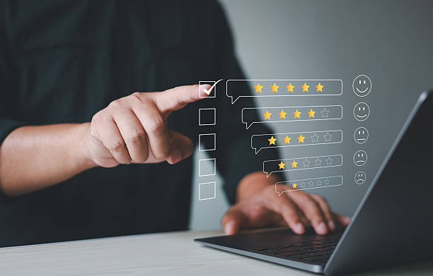 istock Customer Satisfaction Survey Concept, 5 Star Satisfaction, Customer Product Service Quality Evaluation, Satisfaction Review, Suggestions, Best Quality 2211760951