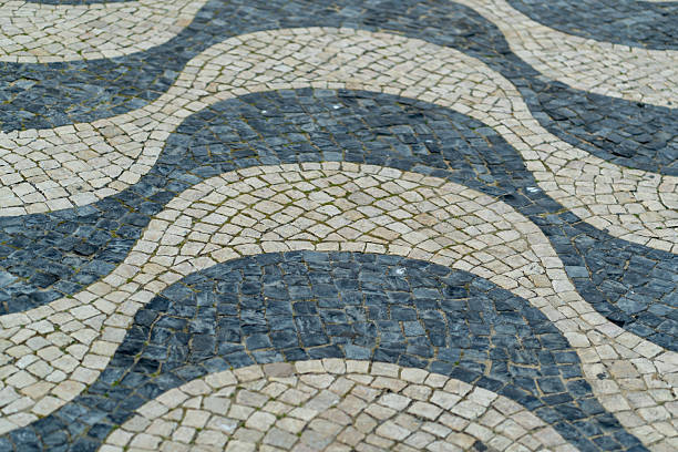 istock Unique Cobblestone Patterns on Calcada in Portugal Reveal Traditional Craftsmanship 2211762125