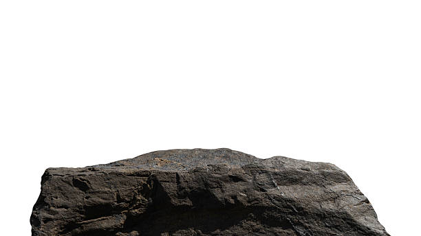 istock Rock Isolated, Stone Podium, Cliff Mountain on white Background 2211766217