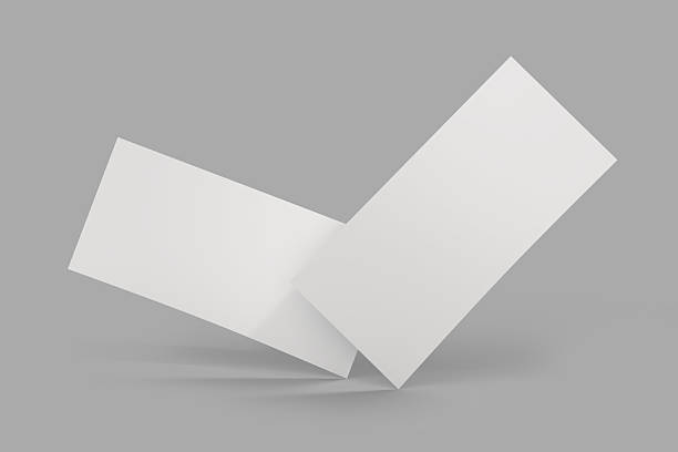 istock Realistic Dl Flyer Blank Mockup template isolated on background. Empty 3d landscape paper template for flyer, wedding invitation, postcard, gift card, note cards, voucher, greeting card, brochure 2211769427