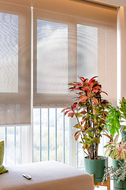 istock Sunscreen shades in a ceiling recess. 2211775259