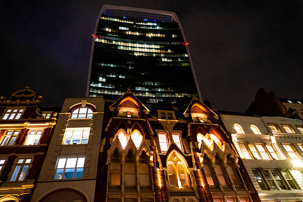 Canary Wharf at night, London