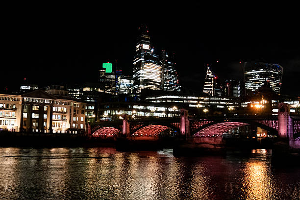 Canary Wharf at night, London