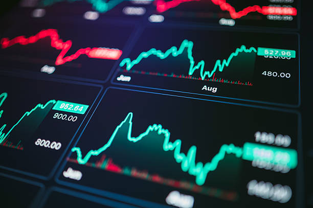 istock Economic forecast and investment performance tracking in volatile trading  line graph with businessperson analyzing market trends 2211789279