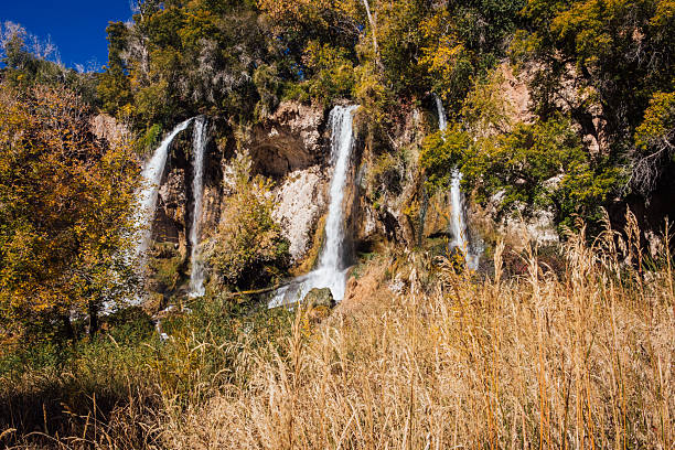 Waterfalls in Rifle Falls State Park in western Colorado