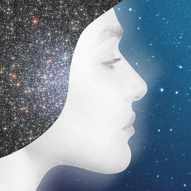 istock Abstract woman portrait in outer space background 2211797709