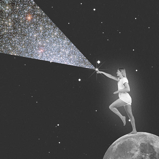 istock Abstract woman portrait in outer space background 2211797711