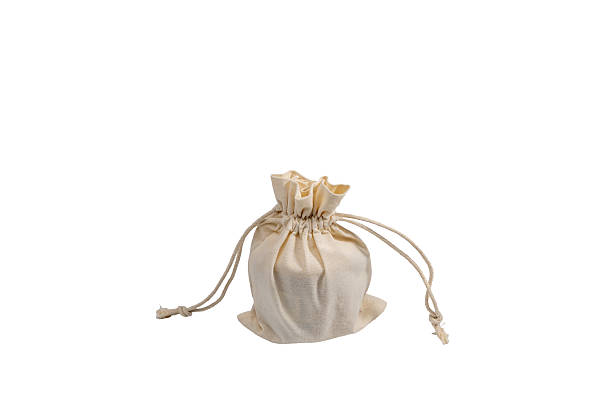 A white bag with a rope tied to it