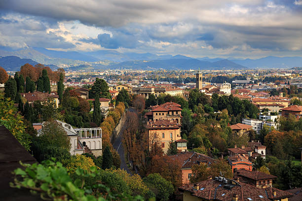istock Bergamo View with Autumn Colors and Mountain Horizon 2211799876