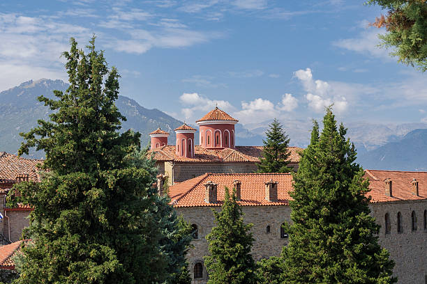 Monastery on top of a rock at Meteora-great meteoron monastery