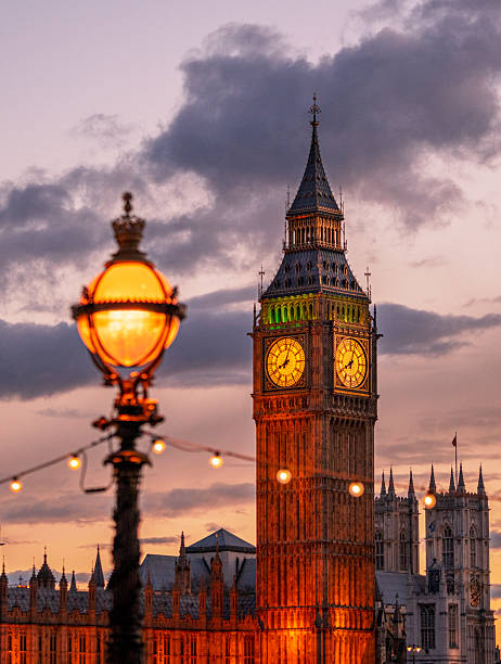 The Big Ben at night in London stock photo