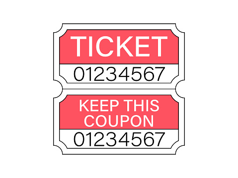 Red Raffle Sheet Red And White Raffle Ticket Template With Numbers Stock Illustration ...