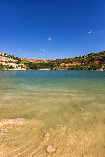 Beautiful sunny day at a small green lake