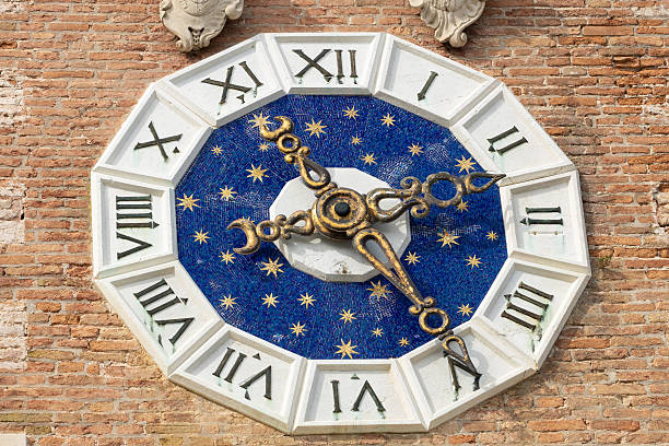 Historic Mosaic Clock with Roman Numerals