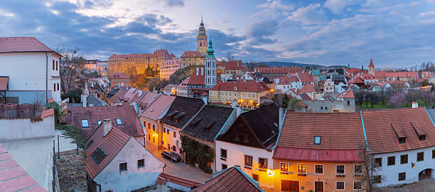 istock Historic rooftops at dawn in Cesky Krumlov, Czech Republic 2211835094
