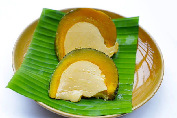 Egg custard steamed in pumpkin