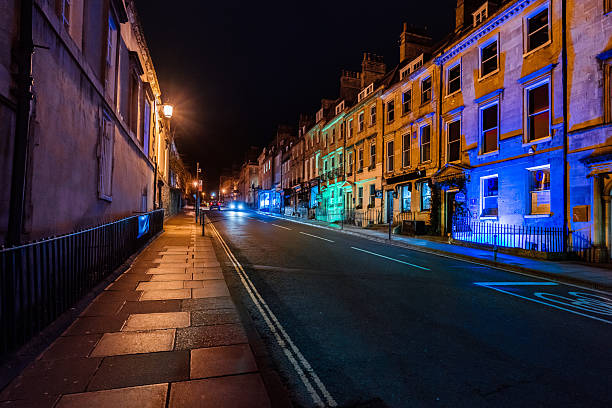 istock Great pulteney street illuminating bath at night 2211836320