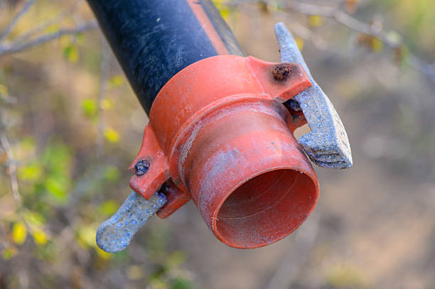 istock Plastic water pipe with quick-connect fittings, plumbing system 2211837245
