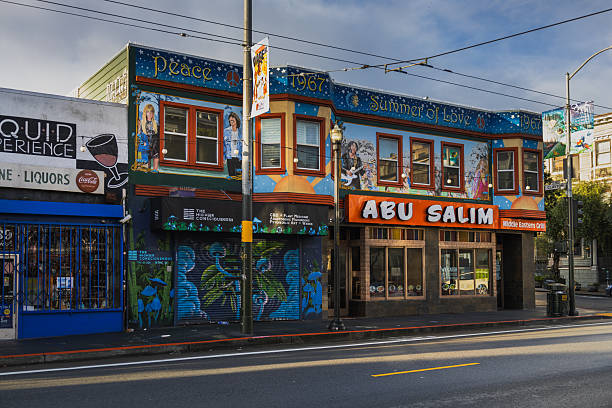 San Francisco, CA, USA. March,30 2024:San Francisco’s Haight Ashbury: Colorful Storefronts and Victorian Charm