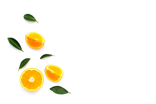 istock Fresh orange fruit with green leaves, high vitamin c 2211837878