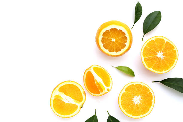 istock Fresh orange fruit with green leaves, high vitamin c 2211838098
