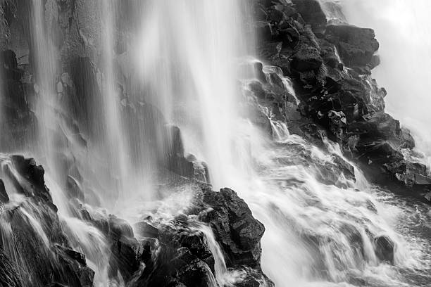 Landscape photographs of the cliffs of the Columbia RIver Gorge in Oregon. Black and White