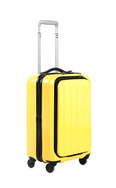 istock One new yellow suitcase isolated on white 2211845705