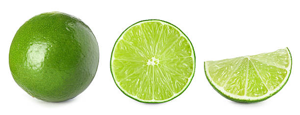 istock Fresh lime isolated on white, collage. Whole, half and slice 2211846767