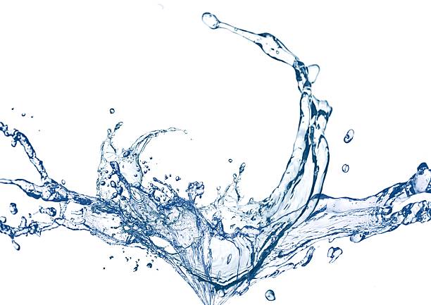 istock Abstract blue waves and splashes 3d illustration 2211847401