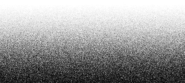 Noise grain background, vector dotwork pattern Noise dot grain background. Vector dotwork pattern. Densely dotted texture with subtle gradient. Black stipple sand effect. Abstract grunge monochrome surface, overlay with stochastic stipple spray high key stock illustrations