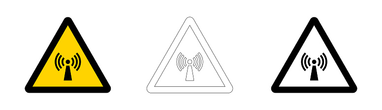 Emf Warning Sign Intermidate Electromagnetic Radiation Warning Sign Vector Format Stock Illustration ...