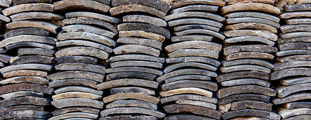 A wall made of tiles can be used as a background