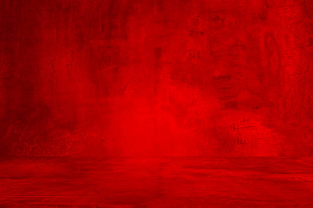 istock Studio style background wall decoration presentation uses white and red tones. with shadows cast from a nearby window, concept creating a decorative 2211870611
