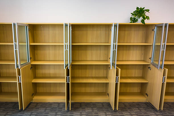 Modern Wooden Cabinets in Minimalist Office Space with Natural Light