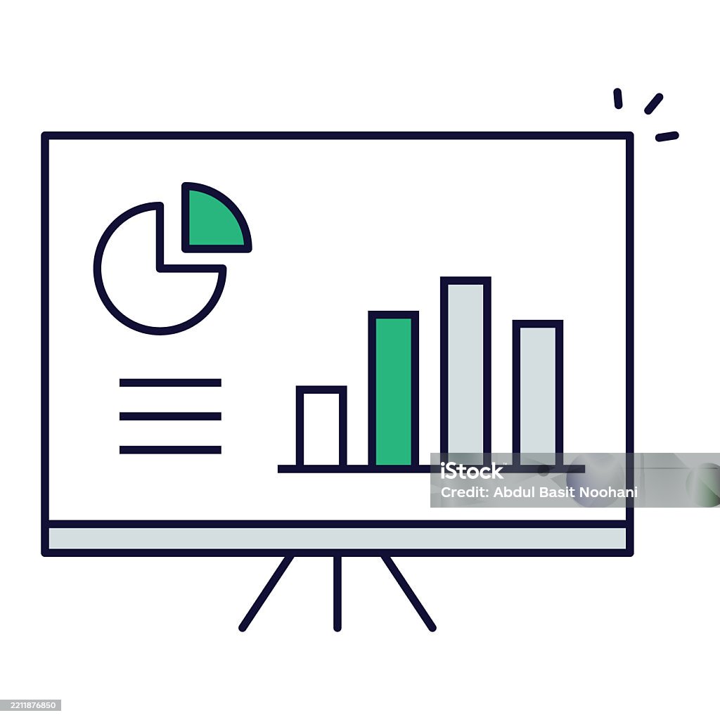 Analytics Support Presentation Analytics Screen With Charts And Graphs Representing Data ...