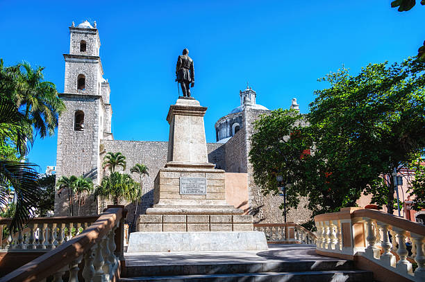 istock Statue of General Manuel Cepeda Peraza, Parque Hidalgo, Merida, Yucatan State, Mexico 2211877599