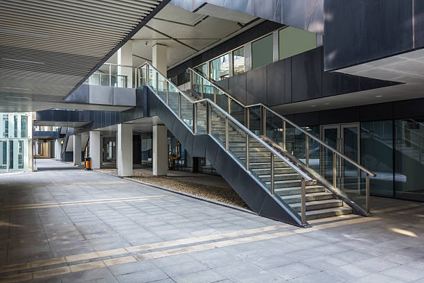 istock Sleek Modern Architecture Featuring Elegant Staircase in a Contemporary Setting 2211880558