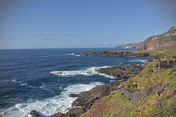 istock Rocky ocean shore peaceful panoramic landscape, Canary islands, Spain 2211883145