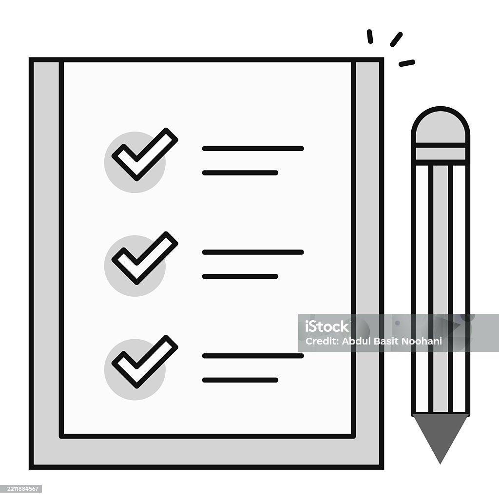 Object Checklist Checklist With Pencil Marked Checklist Document And Pencil Representing ...