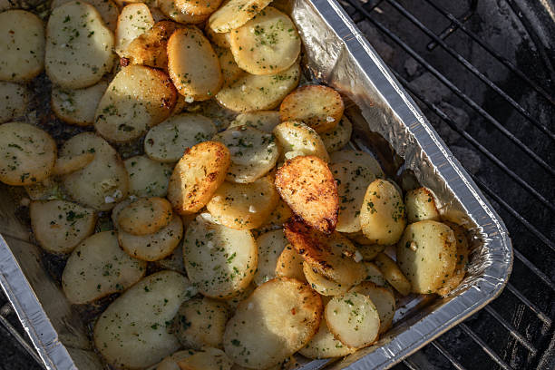 potato rolls with spices fried on the grill