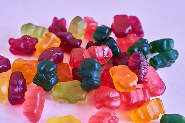 istock Assorted gummy bear candies. Top view. Jelly  sweets. 2211891695
